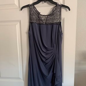Gray cocktail dress.